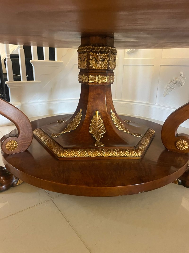 Magnificent Quality 8/10 Seater Antique Burr Walnut Marquetry Inlaid Carved Gilded Centre/Dining Table - Image 11